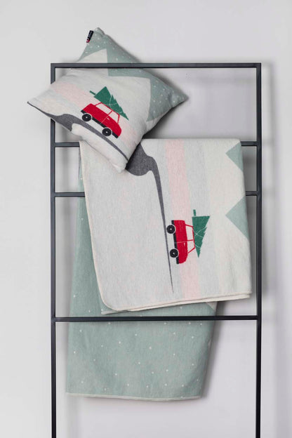 SILVRETTA throw "car/tree" in . Throw Blanket made by David Fussenegger , a family-run mill in Austria.