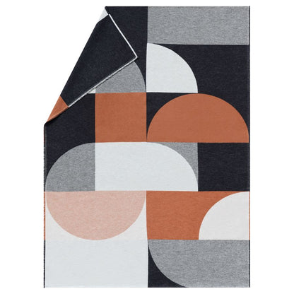LUCA Throw "Modular Forms" in copper charcoal . Throw Blanket made by David Fussenegger , a family-run mill in Austria.