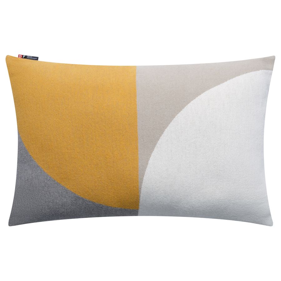NOVA Cushion Cover "Modular Forms" in mustard smoke . Cushion Cover made by David Fussenegger , a family-run mill in Austria.
