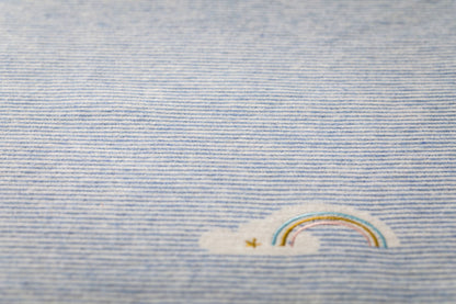 JUWEL baby blanket "stripes/rainbow" with embroidery in . Blanket made by David Fussenegger , a family-run mill in Austria.