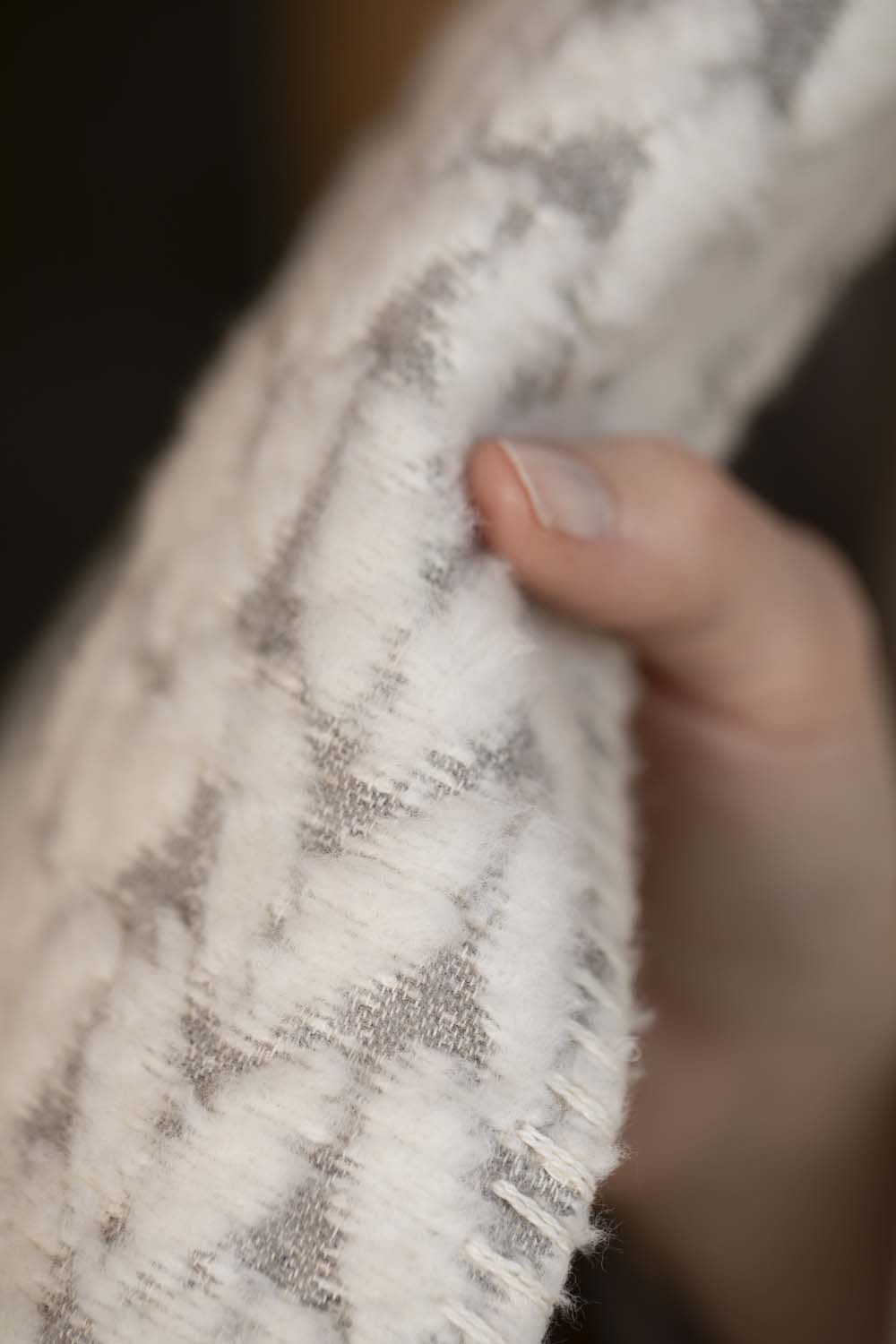 CARLA throw "knitted pattern" in . Throw Blanket made by David Fussenegger , a family-run mill in Austria.