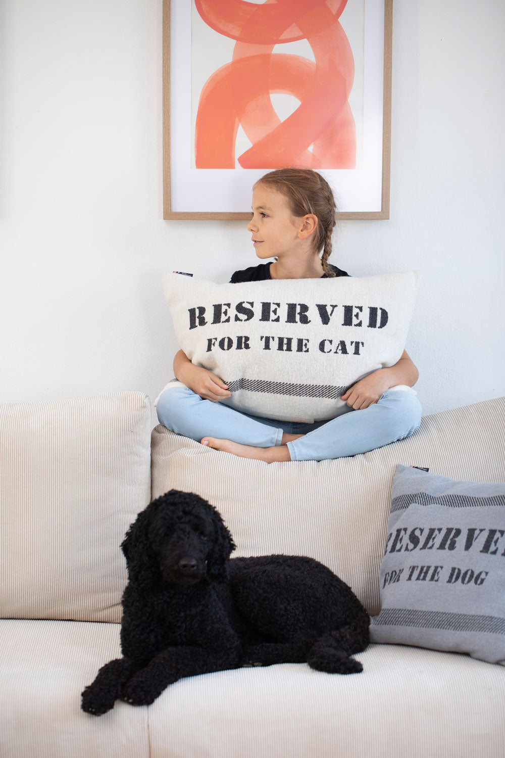 PET cushion cover "reserved for the cat"