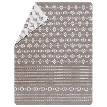 SAVONA Throw "Norwegian Border" in smoke . Throw Blanket made by David Fussenegger , a family-run mill in Austria.