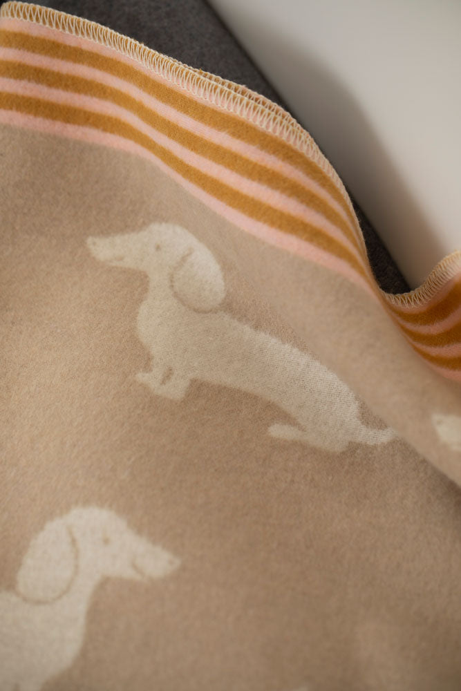 JUWEL baby blanket "dachshund" in . Blanket made by David Fussenegger , a family-run mill in Austria.