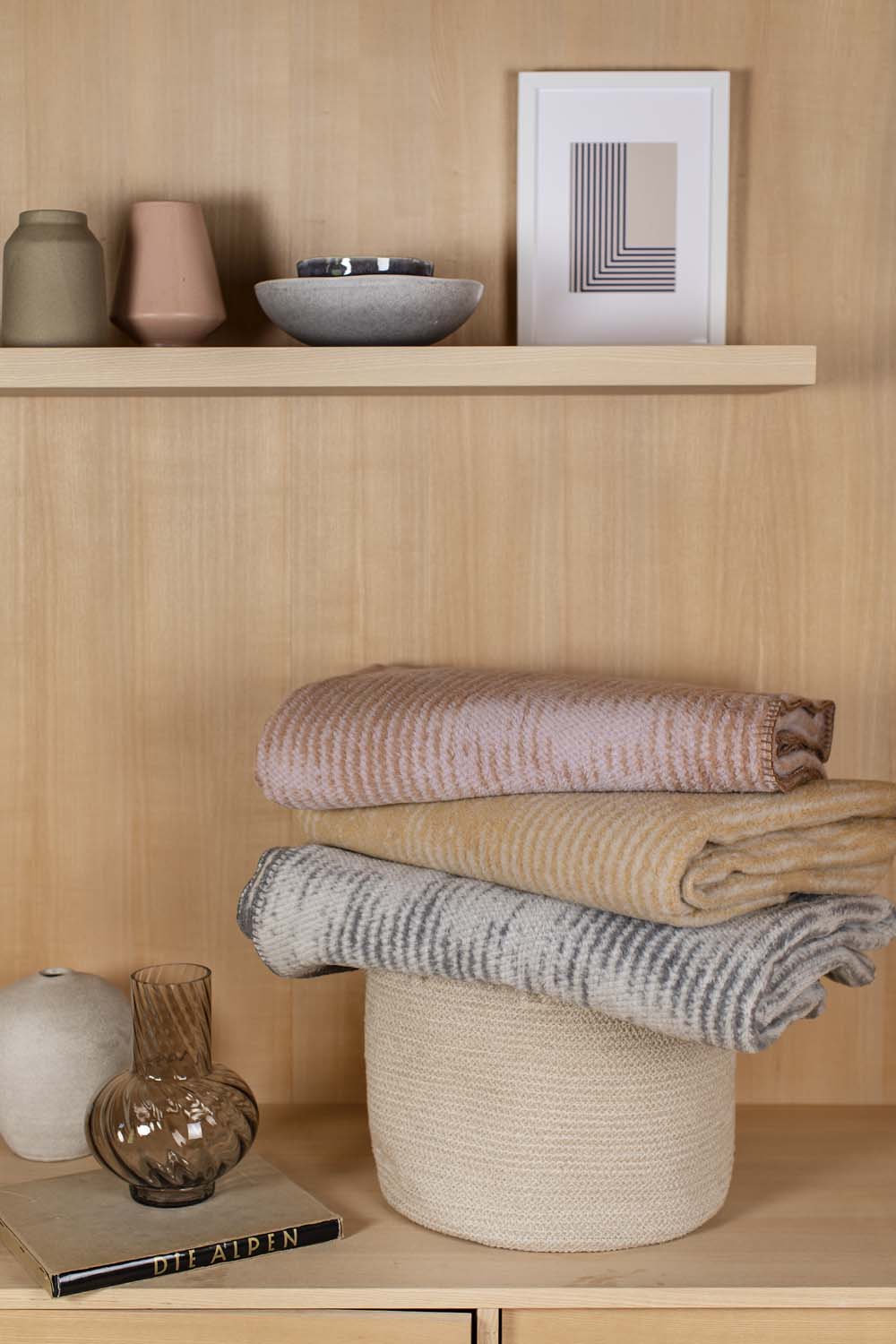 SAVONA throw "structures" in . Throw Blanket made by David Fussenegger , a family-run mill in Austria.