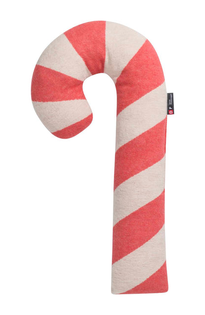 SILVRETTA pillow "candy cane" in red . Filled Cushion made by David Fussenegger , a family-run mill in Austria.
