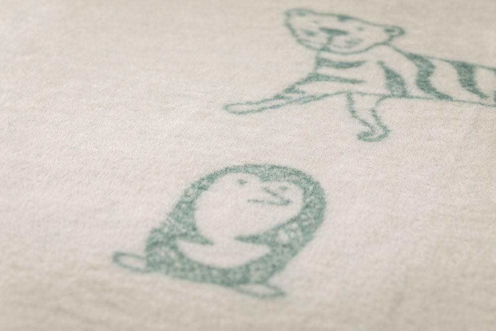 PANDA baby blanket "in the jungle" in . Blanket made by David Fussenegger , a family-run mill in Austria.