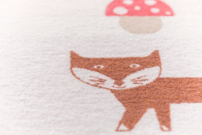 JUWEL baby blanket "fox and mushroom" in . Blanket made by David Fussenegger , a family-run mill in Austria.
