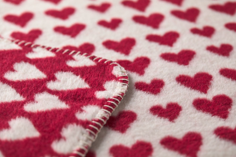 SAVONA throw "hearts" in . Throw Blanket made by David Fussenegger , a family-run mill in Austria.