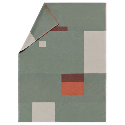 LUCA Throw "Squares" in green . Throw Blanket made by David Fussenegger , a family-run mill in Austria.