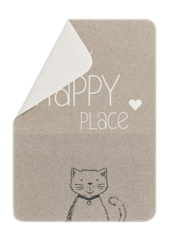 PET blanket "My Happy Place" cat in smoke . Pet Blanket made by David Fussenegger , a family-run mill in Austria.