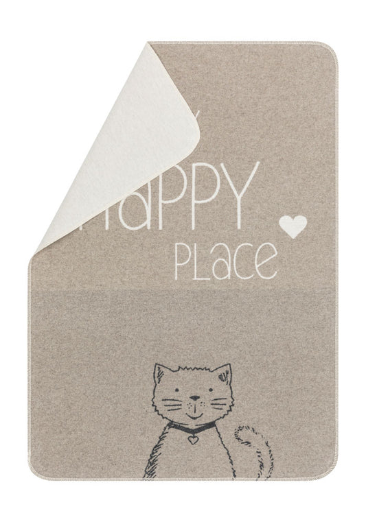 PET blanket "My Happy Place" cat in smoke . Pet Blanket made by David Fussenegger , a family-run mill in Austria.