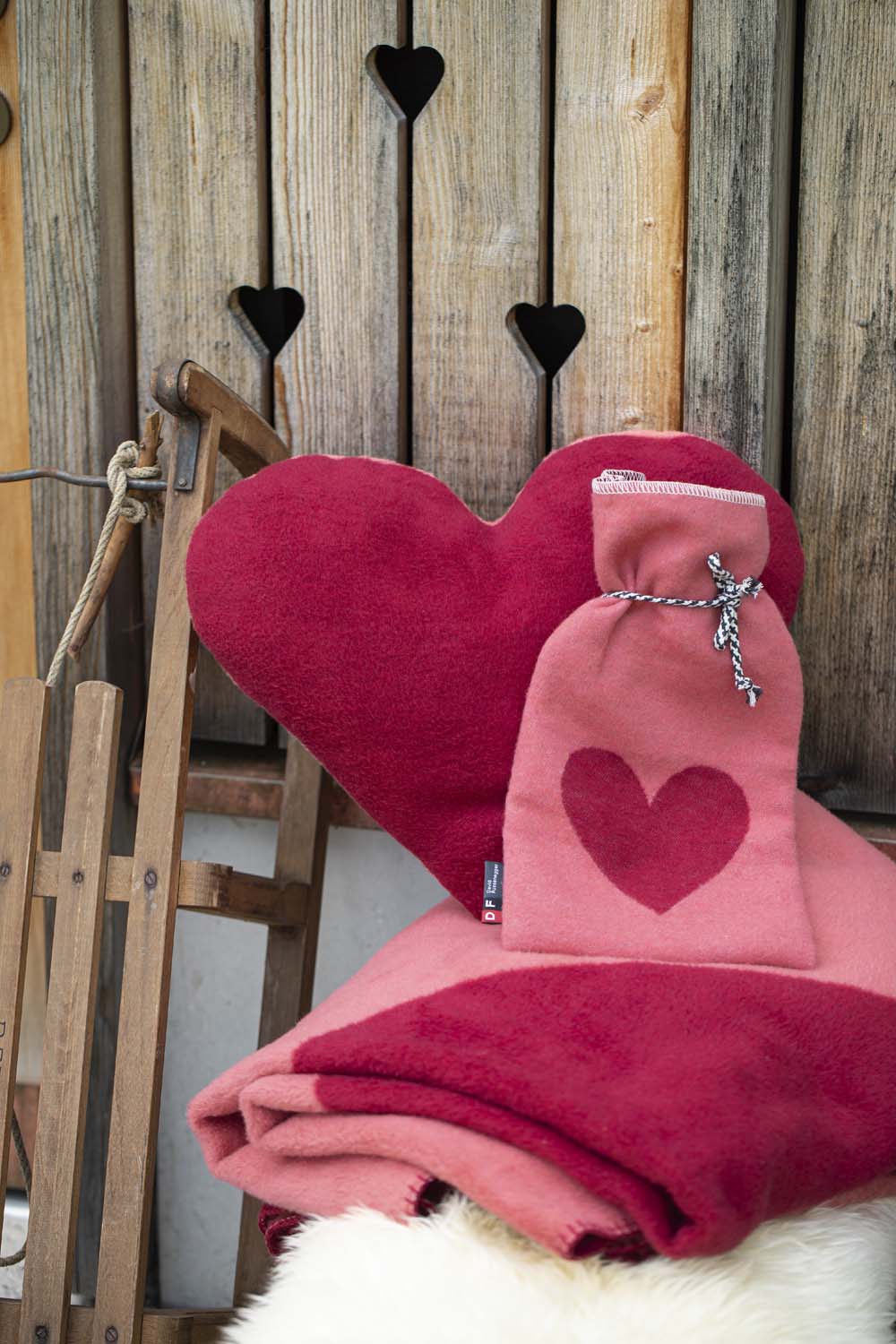 SAVONA throw "big heart" in . Throw Blanket made by David Fussenegger , a family-run mill in Austria.