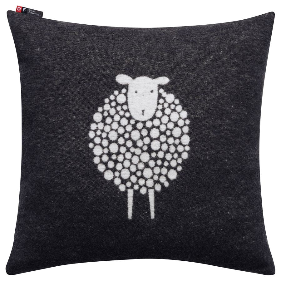 SILVRETTA Pillow "Sheep" in anthracite . Filled Cushion made by David Fussenegger , a family-run mill in Austria.