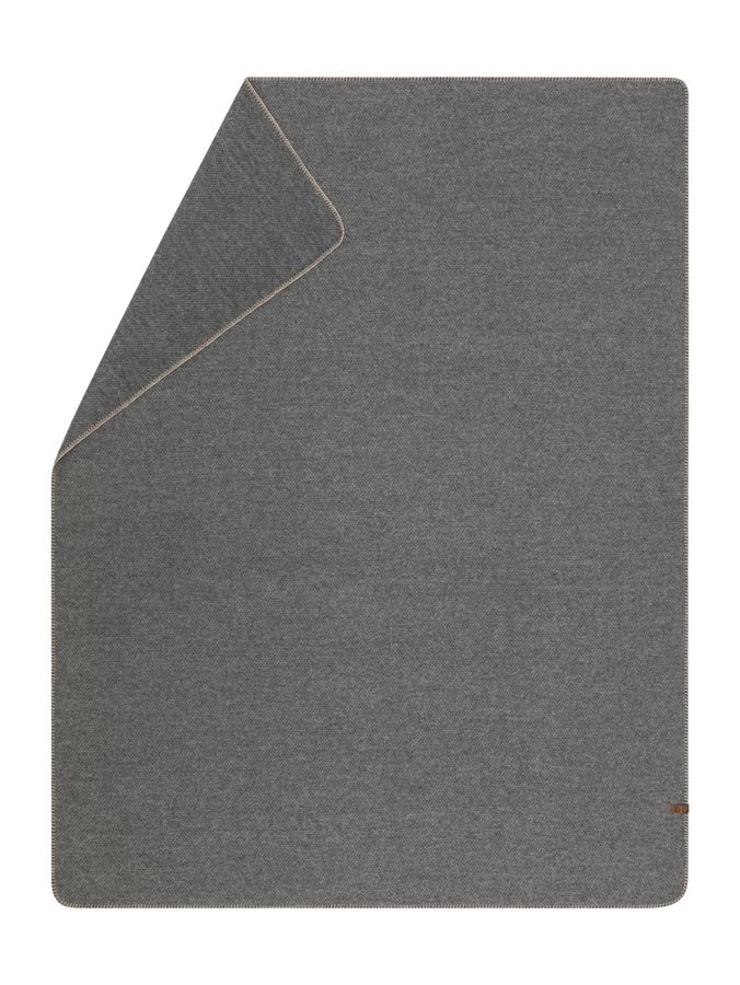MERANO Throw "Solid" in grey . Throw Blanket made by David Fussenegger , a family-run mill in Austria.