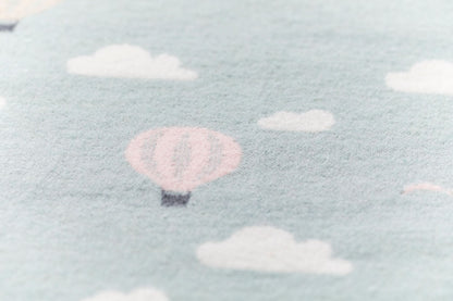 LENA baby blanket organic "hot air balloons" in . Blanket made by David Fussenegger , a family-run mill in Austria.