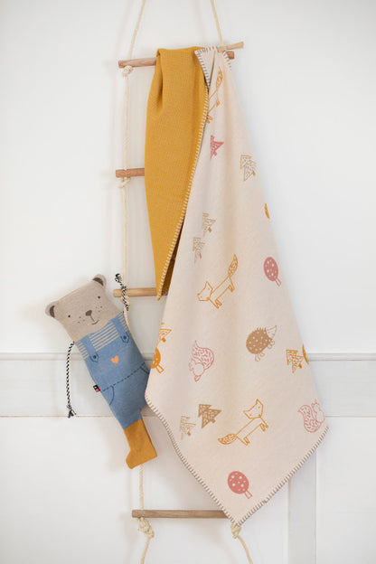 LENA baby blanket organic "forest animals" in . Blanket made by David Fussenegger , a family-run mill in Austria.
