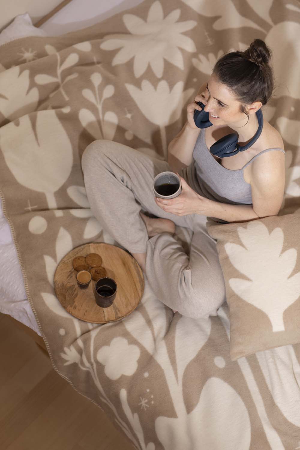 SAVONA throw "folcloristic flowers" in . Throw Blanket made by David Fussenegger , a family-run mill in Austria.