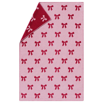 CARLA Throw "Bows All Over" in red . Throw Blanket made by David Fussenegger , a family-run mill in Austria.