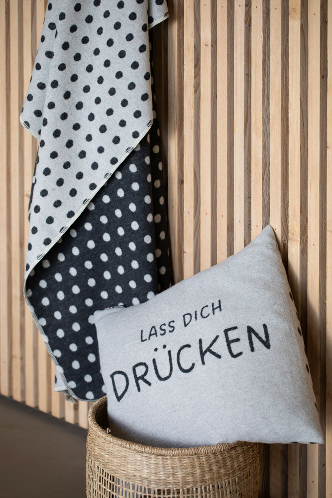 SILVRETTA throw "dots allover" in . Throw Blanket made by David Fussenegger , a family-run mill in Austria.