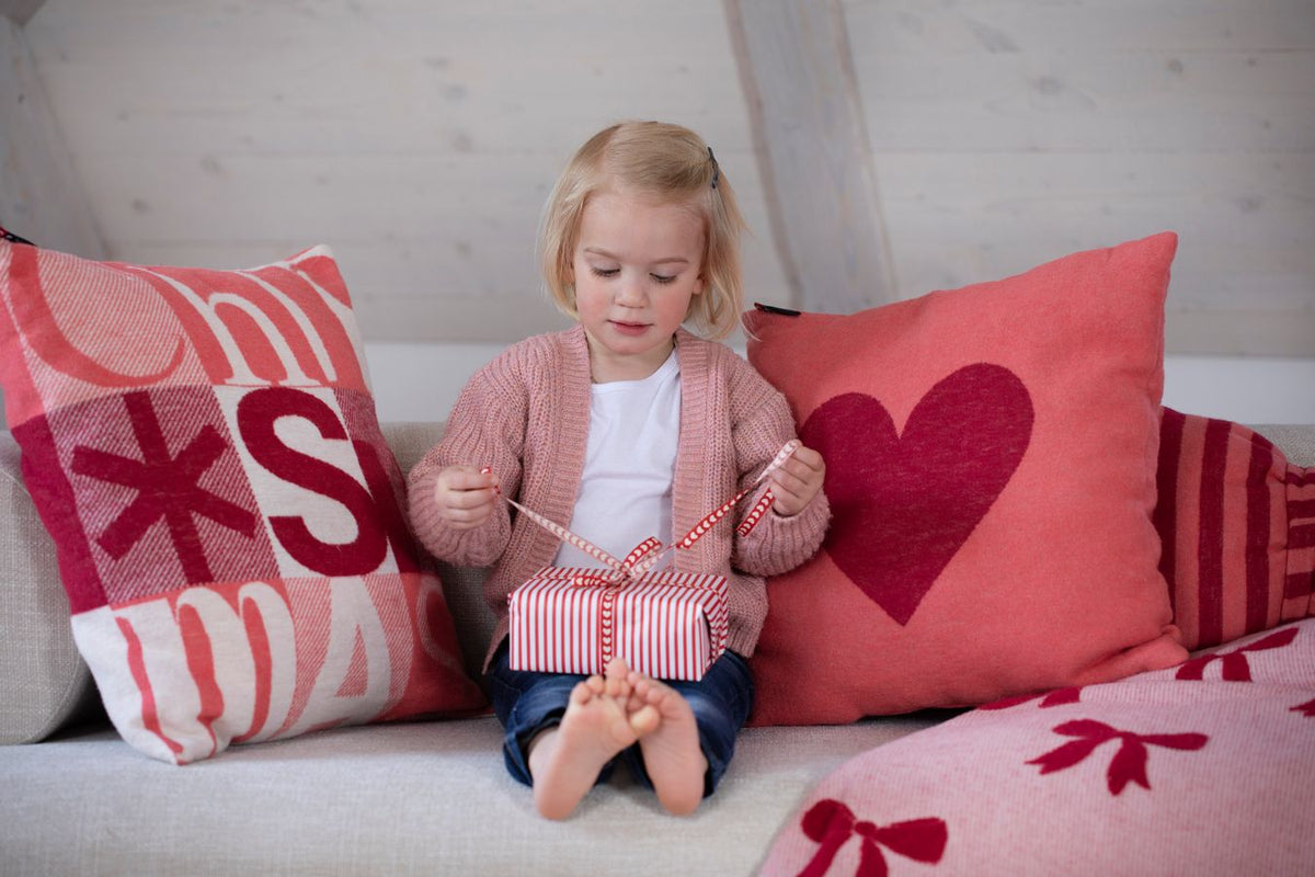 SILVRETTA Pillow "Heart" in . Filled Cushion made by David Fussenegger , a family-run mill in Austria.