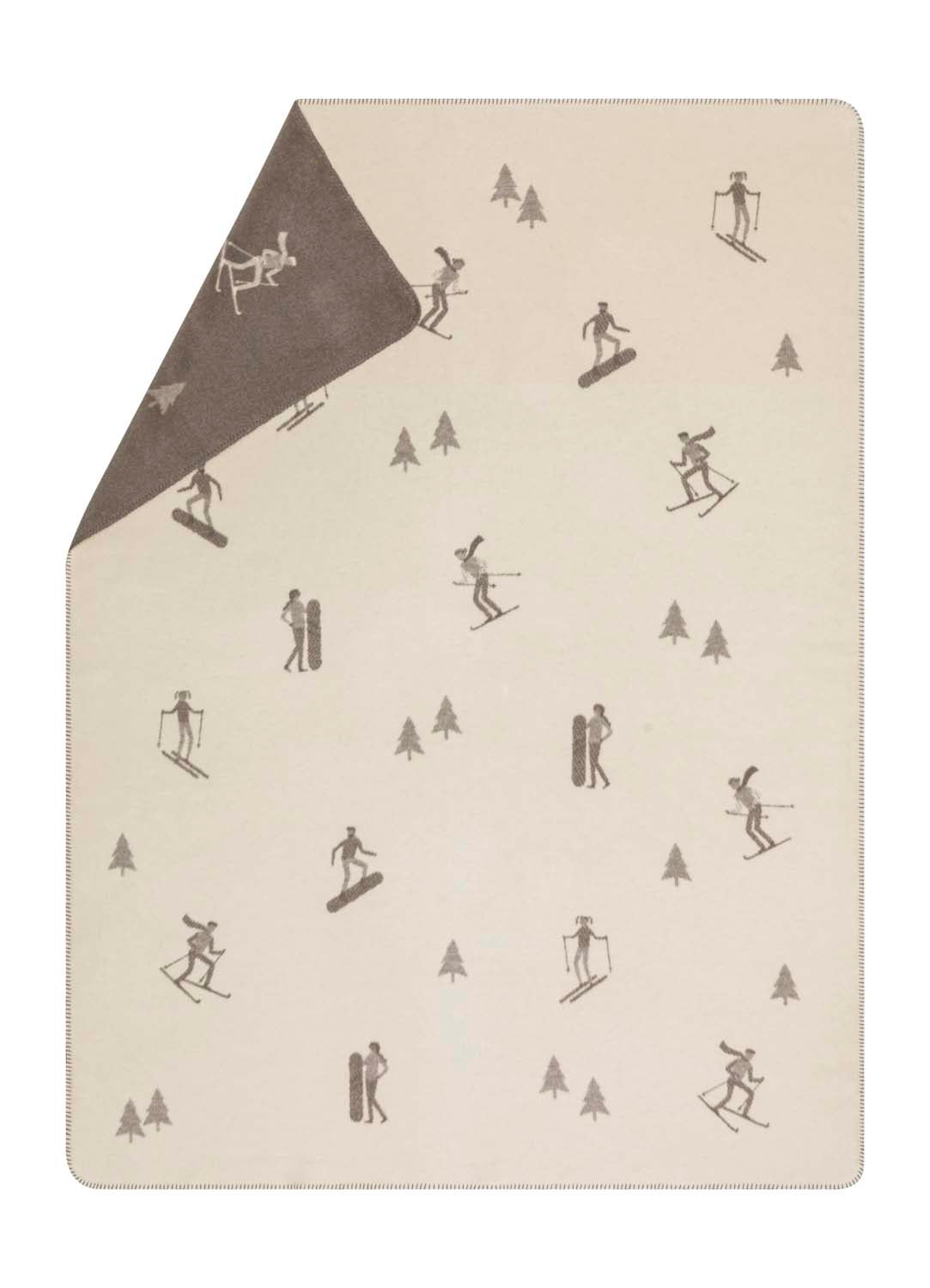 SAVONA throw "ski-mania" in offwhite . Throw Blanket made by David Fussenegger , a family-run mill in Austria.