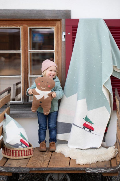 SILVRETTA Cushion Cover "Christmas Car" in . Cushion Cover made by David Fussenegger , a family-run mill in Austria.