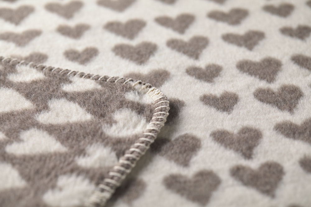 SAVONA throw "hearts" in . Throw Blanket made by David Fussenegger , a family-run mill in Austria.