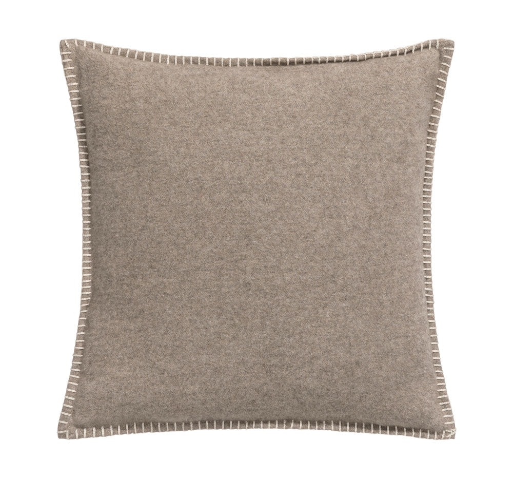 SYLT cushion cover solid 20x20 in mud . Cushion Cover made by David Fussenegger , a family-run mill in Austria.