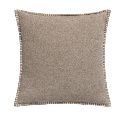 SYLT cushion cover solid 20x20 in mud . Cushion Cover made by David Fussenegger , a family-run mill in Austria.