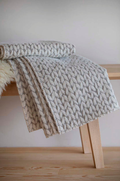 CARLA throw "knitted pattern" in . Throw Blanket made by David Fussenegger , a family-run mill in Austria.