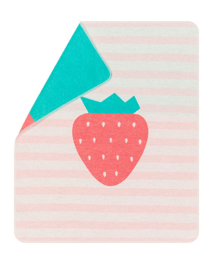 JUWEL baby blanket "strawberry" in rosé . Blanket made by David Fussenegger , a family-run mill in Austria.