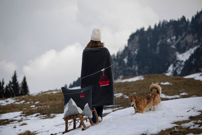 SAVONA Throw "Mountain/Gondola" in . Throw Blanket made by David Fussenegger , a family-run mill in Austria.