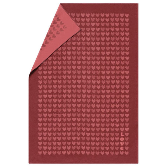 SYLT Throw "Hearts/Love" in red . Throw Blanket made by David Fussenegger , a family-run mill in Austria.