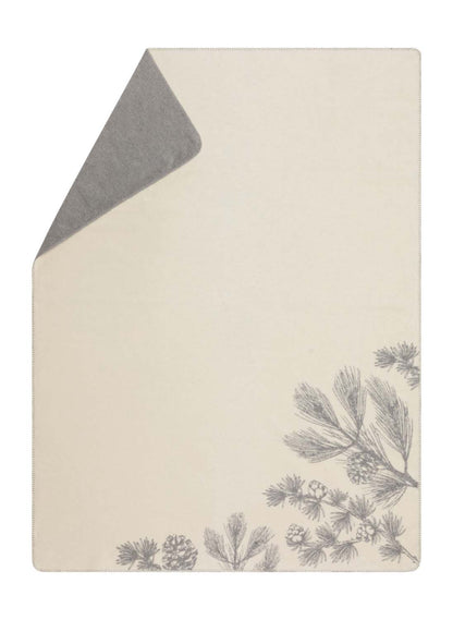 SAVONA throw "pine cone trees" in offwhite . Throw Blanket made by David Fussenegger , a family-run mill in Austria.