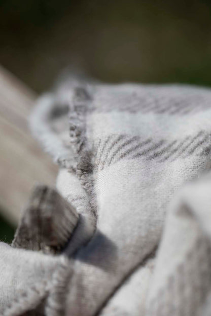 LUCA throw flannel "jumping stag / stripes" in . Throw Blanket made by David Fussenegger , a family-run mill in Austria.