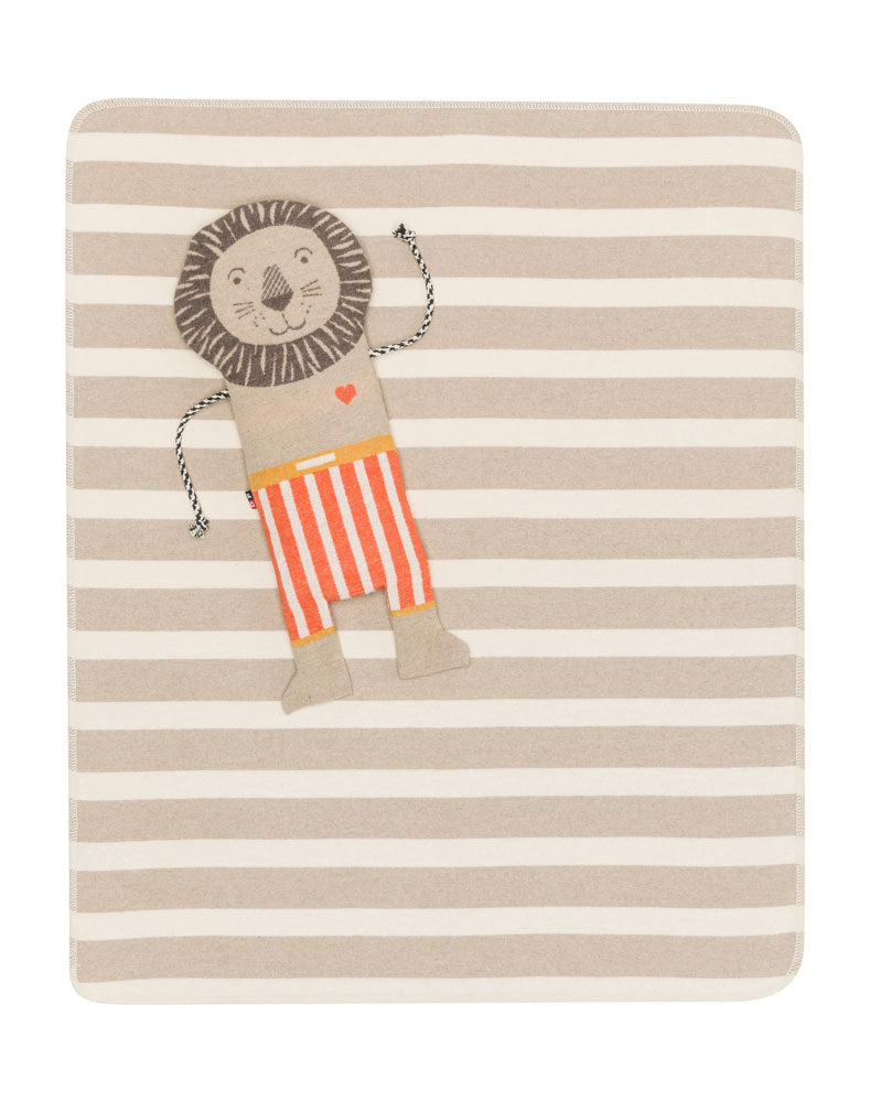 JUWEL puppet/blanket SET "lion" in ecru . Blanket Puppet made by David Fussenegger , a family-run mill in Austria.