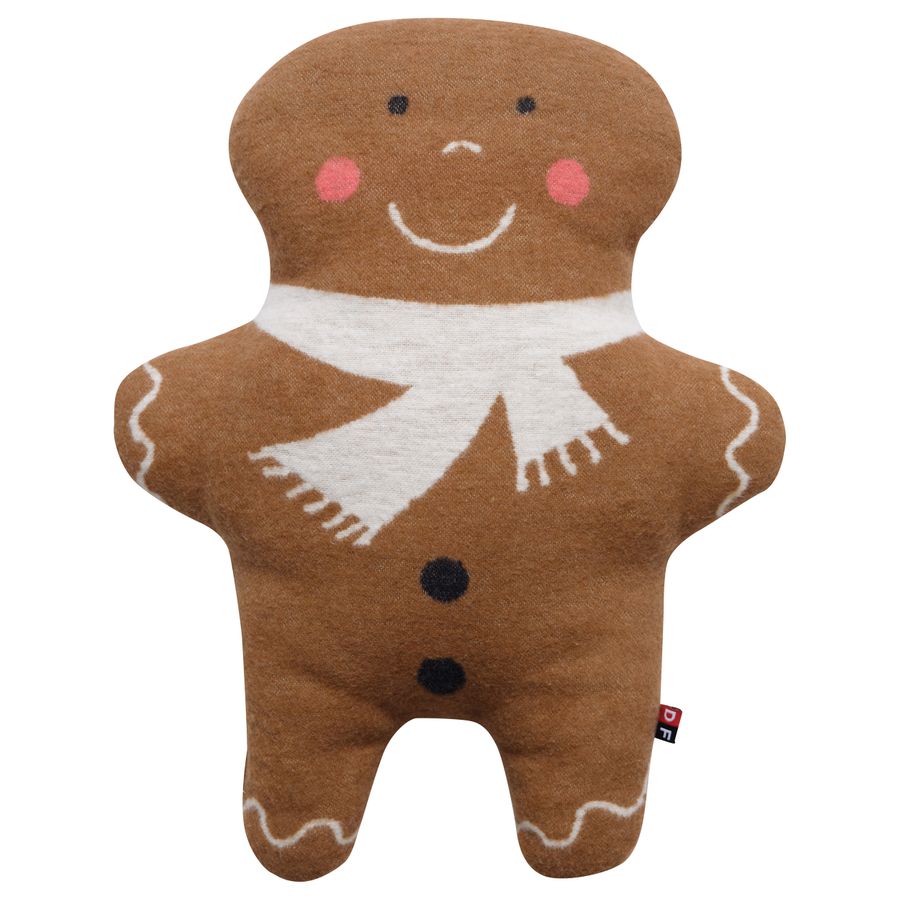 JUWEL Pillow "Gingerbread Man" in brown . Filled Cushion made by David Fussenegger , a family-run mill in Austria.