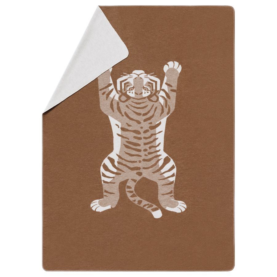 SILVRETTA Throw "Tiger" in cork . Throw Blanket made by David Fussenegger , a family-run mill in Austria.