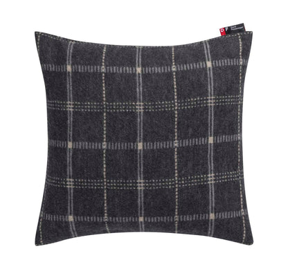 SILVRETTA cushion cover "checkered" in charcoal . Cushion Cover made by David Fussenegger , a family-run mill in Austria.