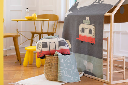 JUWEL baby blanket "camping" in . Blanket made by David Fussenegger , a family-run mill in Austria.