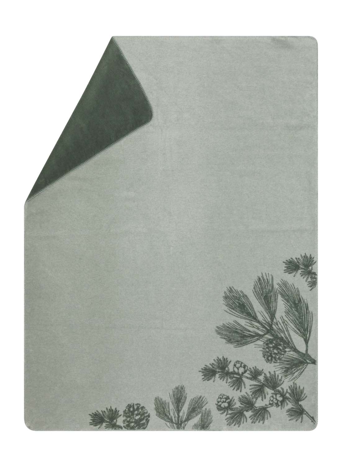 SAVONA throw "pine cone trees" in green . Throw Blanket made by David Fussenegger , a family-run mill in Austria.