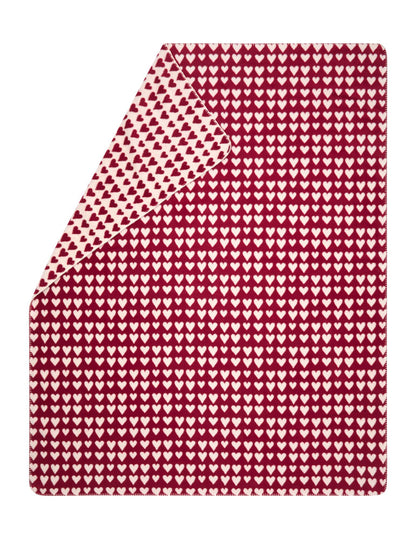 SAVONA throw "hearts" in bordeaux . Throw Blanket made by David Fussenegger , a family-run mill in Austria.