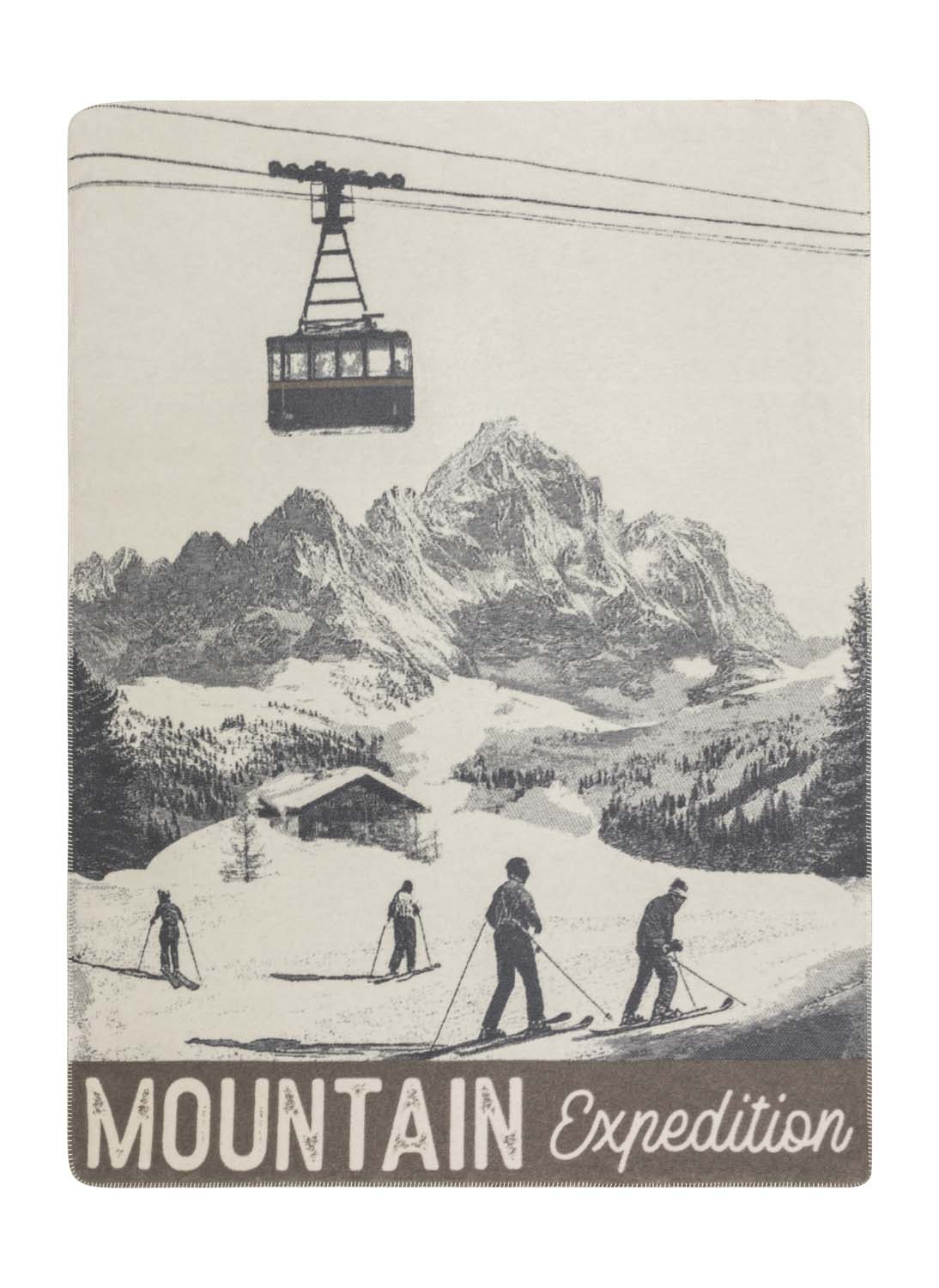 SAVONA throw "mountain expedition" in grey . Throw Blanket made by David Fussenegger , a family-run mill in Austria.