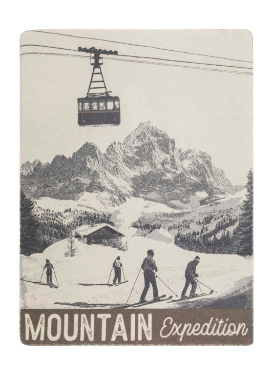 SAVONA throw "mountain expedition" in grey . Throw Blanket made by David Fussenegger , a family-run mill in Austria.