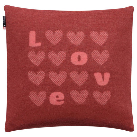 SILVRETTA Cushion Cover "Hearts/Love" in red . Cushion Cover made by David Fussenegger , a family-run mill in Austria.
