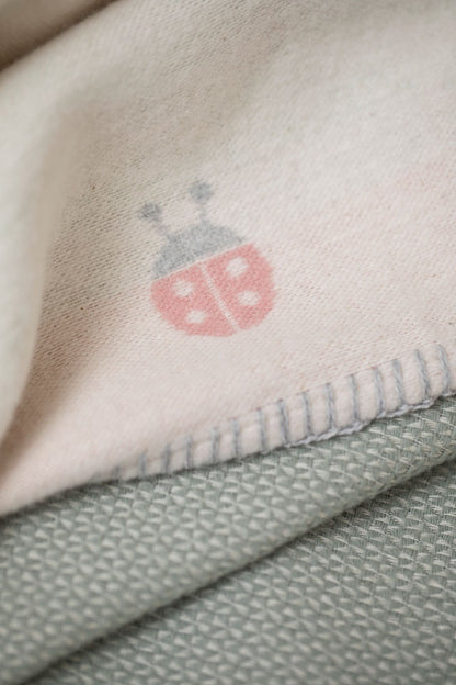 LENA baby blanket organic "ladybugs" in . Blanket made by David Fussenegger , a family-run mill in Austria.