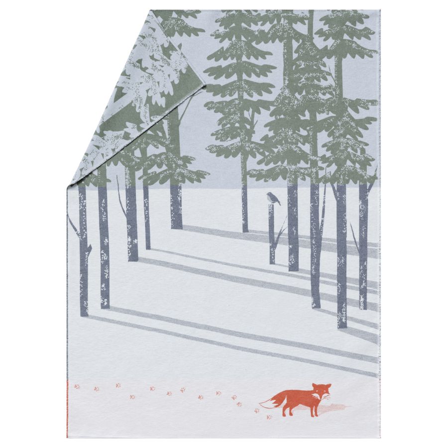 LUCA Throw "Forest Fox" in cream . Throw Blanket made by David Fussenegger , a family-run mill in Austria.