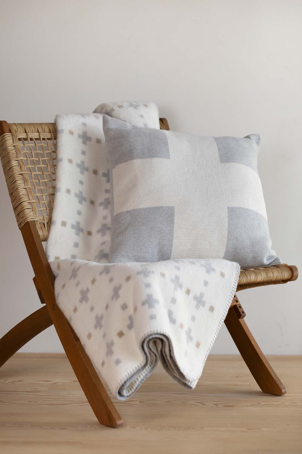 SAVONA throw "crosses/checks" in . Throw Blanket made by David Fussenegger , a family-run mill in Austria.