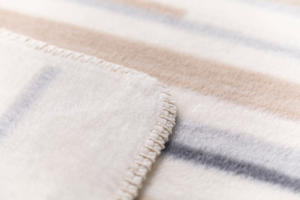 SAVONA throw "short lines horizontal" in . Throw Blanket made by David Fussenegger , a family-run mill in Austria.